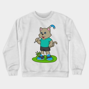 Cat Hockey Hockey stick Crewneck Sweatshirt